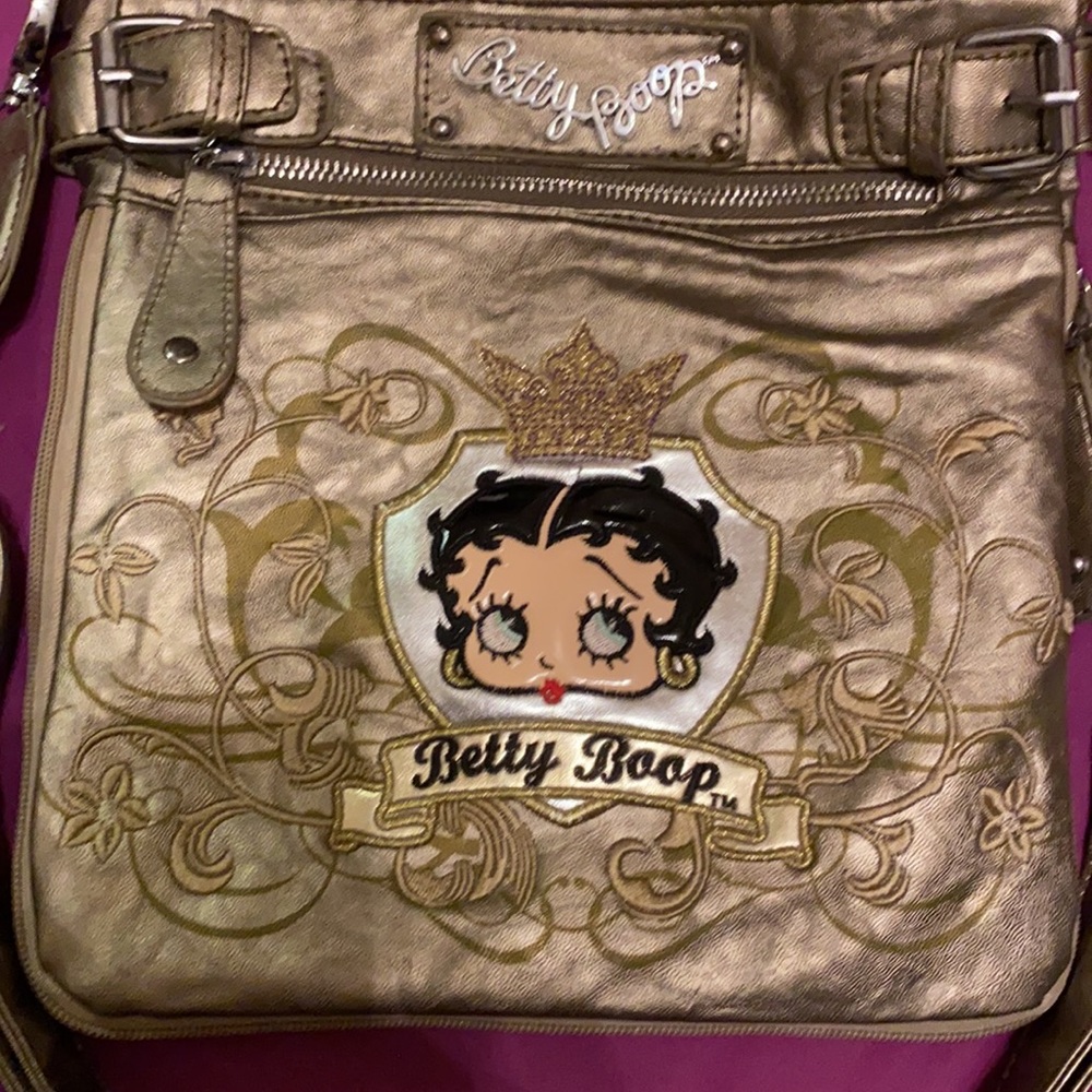 Cute gold Betty Boop crossbody bag